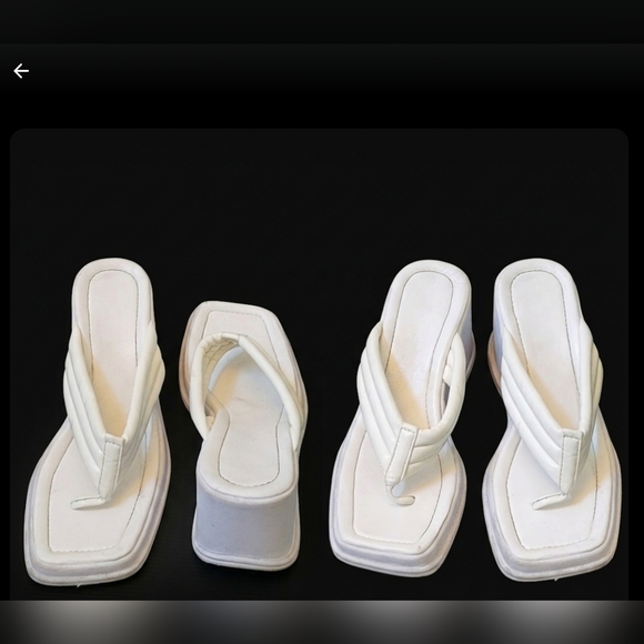 Shoes - White Platform Flip Flop Sandals